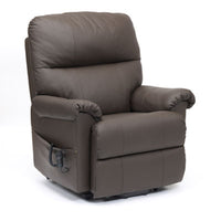 Borg Single Motor Leather Riser Recliner Chair - Cream