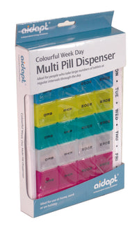 Colourful Week Day Multi Pill Dispenser