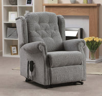 Button Back Riser Recliner - Dual Motor - Cream