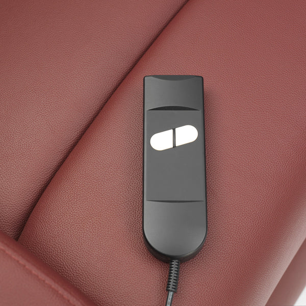 Two Pillow Single Motor PU Riser Recliner in cream Image 2