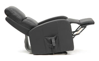 Two Pillow Dual Motor PU Riser Recliner - Black