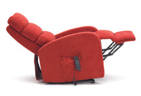 Three Pillow Dual Motor Fabric Riser Recliner - Terracotta