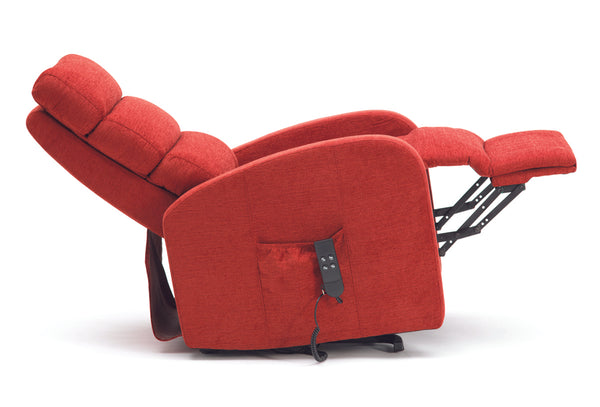 Three Pillow Dual Motor Fabric Riser Recliner Image 2