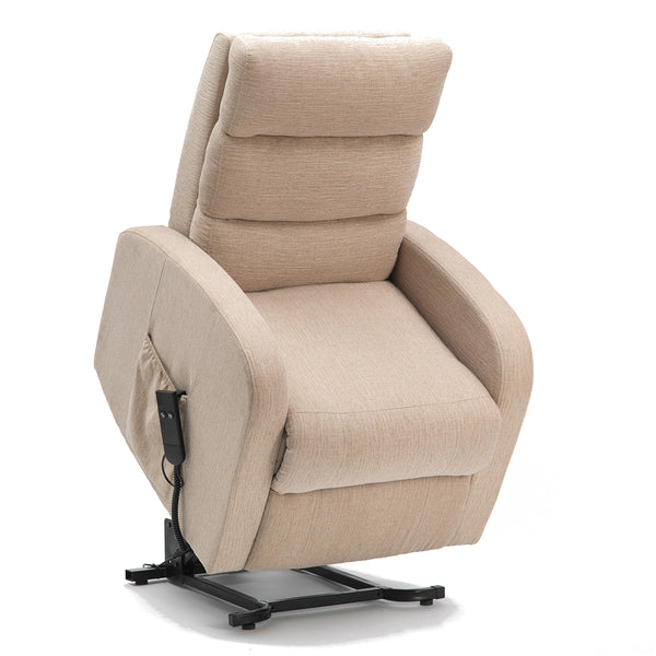 Three Pillow Single Motor Fabric Riser Recliner Image 2