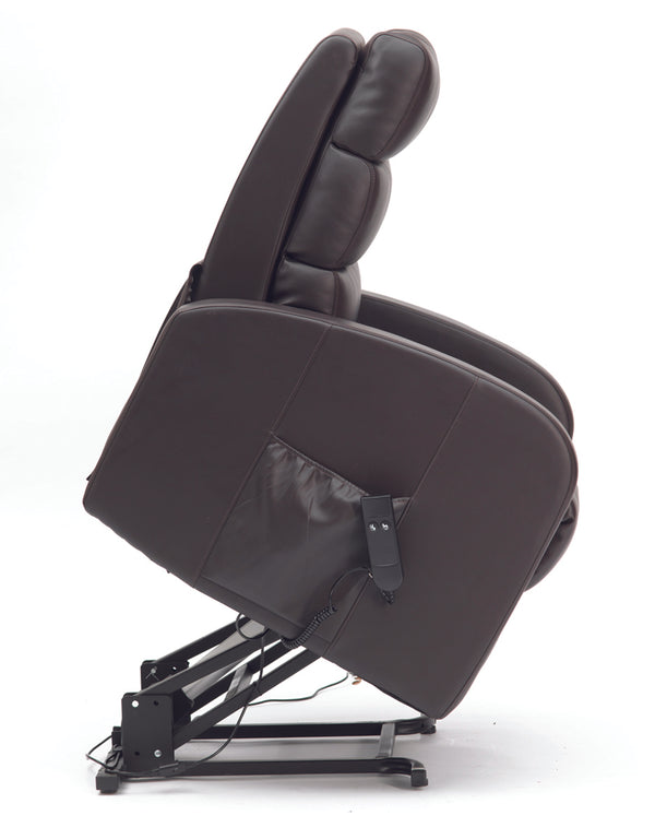 Three Pillow Single Motor PU Riser Recliner Image 2