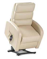Three Pillow Dual Motor PU Riser Recliner - Cream