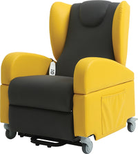 Brookfield Dual Motor PU Riser Recliner Chair - Yellow / Black