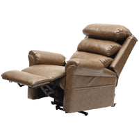 Ecclesfield Single Motor PU Wall Hugging Riser Recliner Chair - Dark Brown