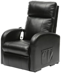 Daresbury Single Motor PU Riser Recliner Chair - Black