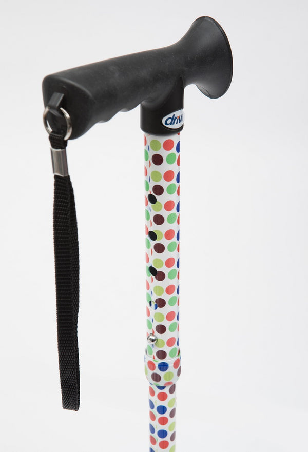Petite Polka Dot Folding Walking Stick Image 3