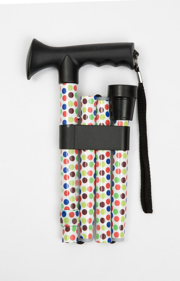 Petite Polka Dot Folding Walking Stick Image 4