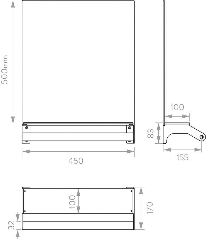 Elegance Mirror Shelf Grab Rail | Fixed Grab Rails | Manage At Home