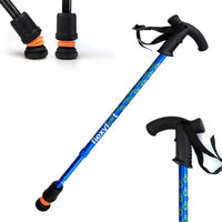Flexyfoot Derby Handle Telescopic Walking Stick - Blue