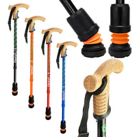 Flexyfoot Cork Handle Telescopic Walking Stick - Blue