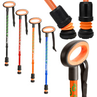 Flexyfoot Oval Handle Telescopic Walking Stick - Orange