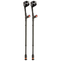 Flexyfoot Soft Grip Double Adjustable Crutches - Black