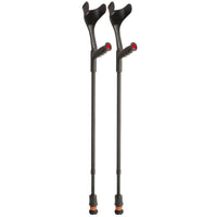 Flexyfoot Soft Grip Open Cuff Crutches - Black