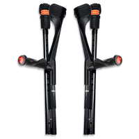 Flexyfoot Premium Carbon Fibre Comfort Grip Folding Crutches - Black
