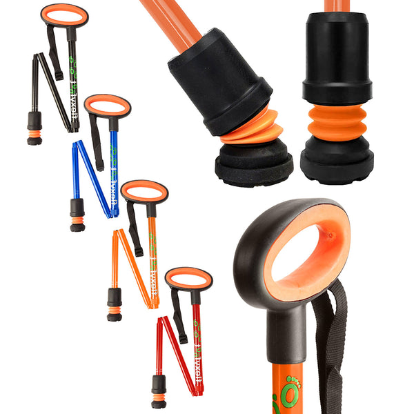 Flexyfoot Oval Handle Folding Walking Stick Image 2