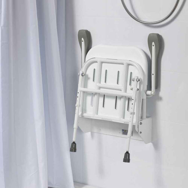 NRS Folding Shower Seat with Legs, Back and Arms Image 3