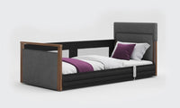 Solo SafeSide Upholstered Profiling Floor Bed - Meteor (Leatherette)