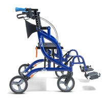 Drive AirGo Fusion 2-in-1 rollator with four wheels, hand brakes, padded seat, backrest and footrests, front view.