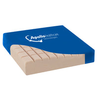 Apollo Classic Med Cushion foam mattress with castellated surface for pressure care, angled view.