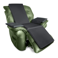 Apollo Morpheus Recline Cushion System with black pads and modular support for pressure ulcer prevention, recliner front view.