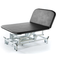SEERS Medical Electric Therapy Bobath Couch with adjustable backrest and wheels, suitable for therapy or exams, side view.