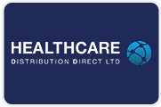 Logo of Healthcare Distribution Direct Ltd on a blue background