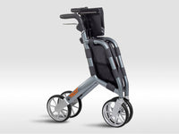 Black Trust Care Let’s Shop Rollator with large wheels and foldable frame, shown on a plain background, front angle.