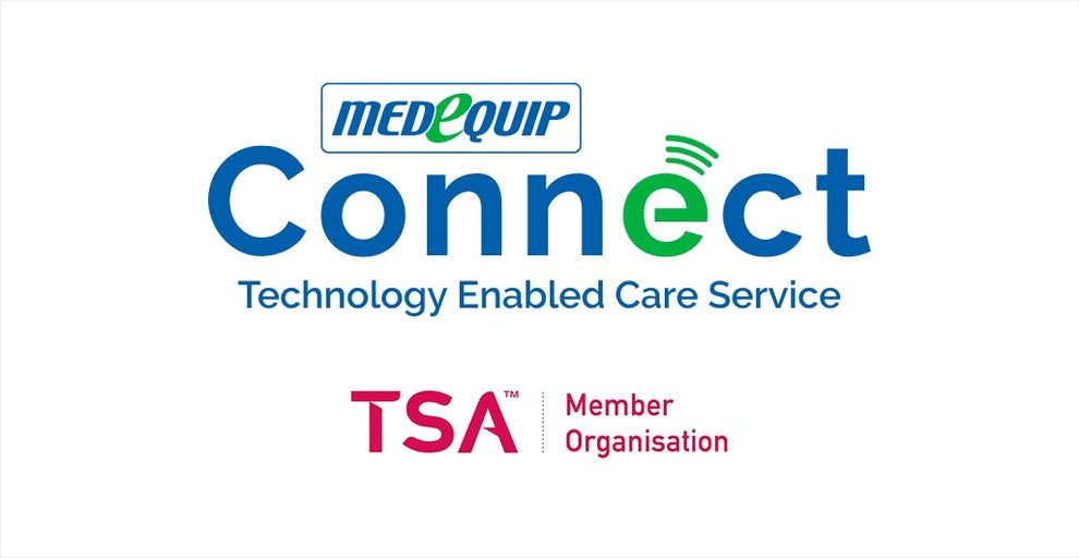 Medequip Connect - Technology Enabled Care Service logo and the TSA Member Organisation badge