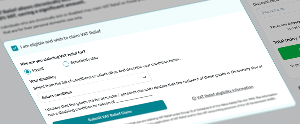 VAT Relief form example