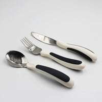 NRS Kura Care Adult Cutlery Set, ergonomic handles, shown on a plain white surface, top view.