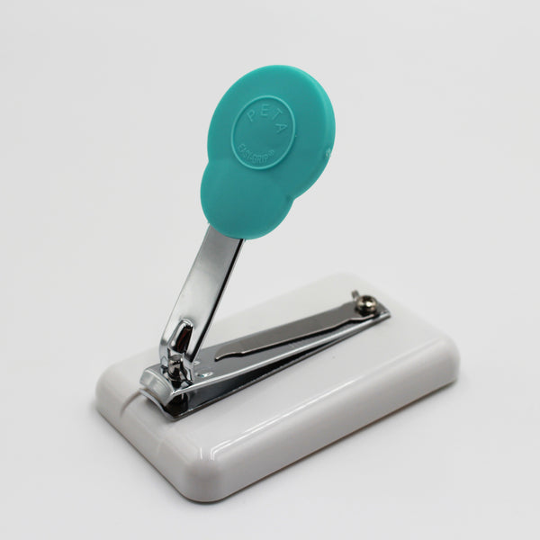 Easi-Grip Table-Top Finger Nail Clipper with non-slip base on white background, front view.