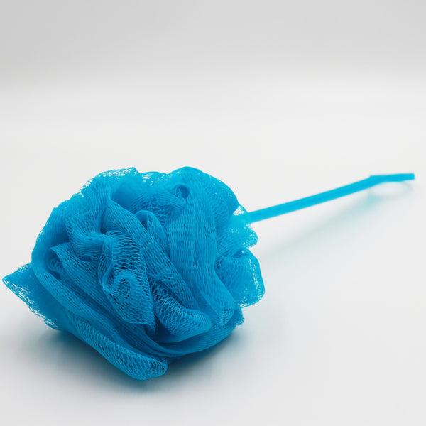 Homecraft long handled net sponge with large mesh for washing, shown on a plain white background, top view.
