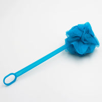 Homecraft long handled net sponge for reaching and washing the back, side view.