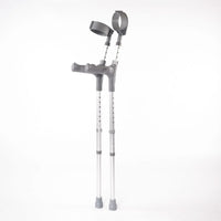 Coopers Adjustable Comfort Grip Crutches with handles and cuffs, shown upright on a white background, front view.