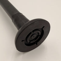 Lifemax Adjustable Walking Stick with non-slip rubber foot and round base on a light surface, close-up.