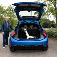 AeroWalk Carbon folded in the back of a car