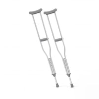 Drive Aluminium Underarm Crutches, lightweight design, upright position, front view.