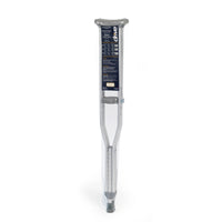 Drive Aluminium Underarm Crutch, lightweight and padded tip, upright on white background, front view.