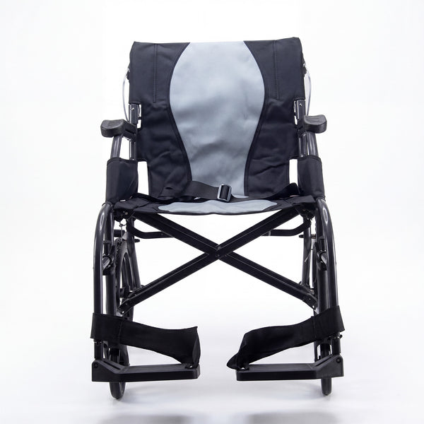 Urathon Apollo Lightweight Wheelchair with aluminium frame, front view on white background.