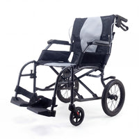 Urathon Apollo Lightweight Wheelchair with large rear wheels and footrests on a white background, side view.