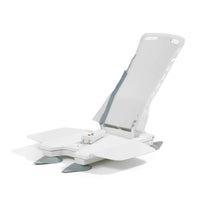 Drive Aquajoy Value Bathlift with lightweight frame, flat seat, reclining backrest and waterproof hand control, front view.