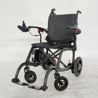 Urathon Velora Powerchair with joystick control and footrests on a plain white background, front view.