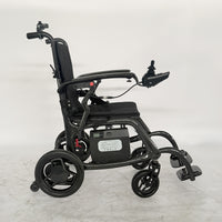 Urathon Velora Powerchair with joystick controls and Bluetooth remote, side view.