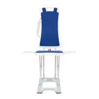 Drive Bellavita NOVA Bathlift with high backrest, padded seat, removable backrest and waterproof handset, front view.
