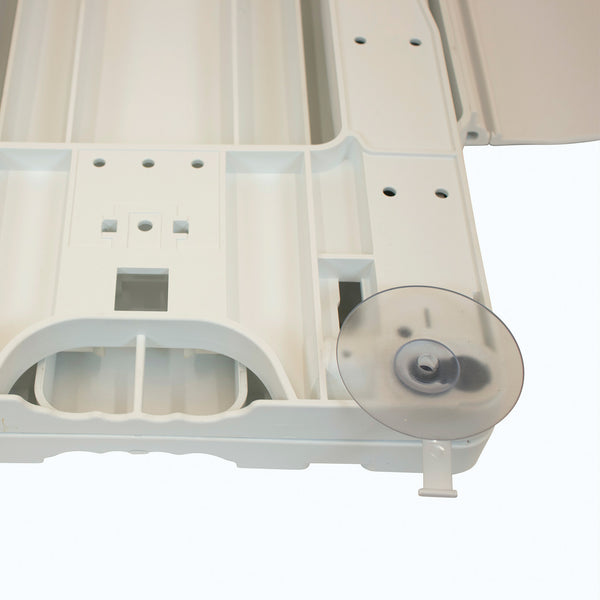 Drive Bellavita NOVA Bathlift showing slots, holes and clear side suction cup, close-up.