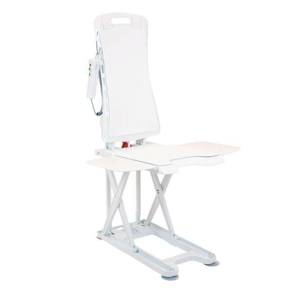 Drive Bellavita NOVA Bathlift with waterproof handset, adjustable seat and removable backrest, front view.